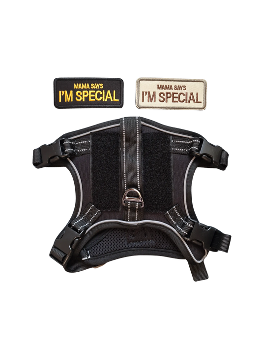 Hundegeschirr mit Griff und Klettaufnähern