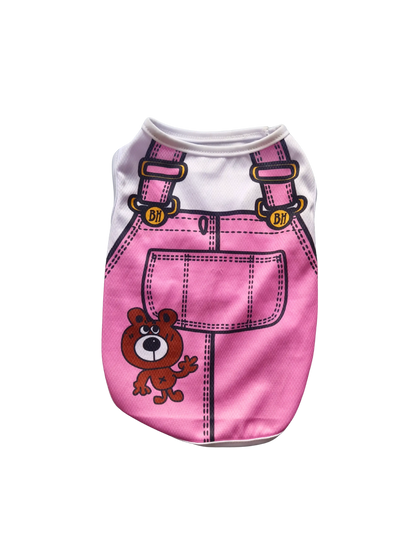 Hundeshirt „Rosa Latzhose mit Bärchen“