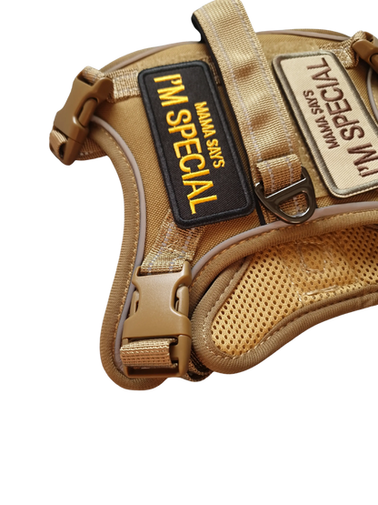 Hundegeschirr mit Griff und Klettaufnähern