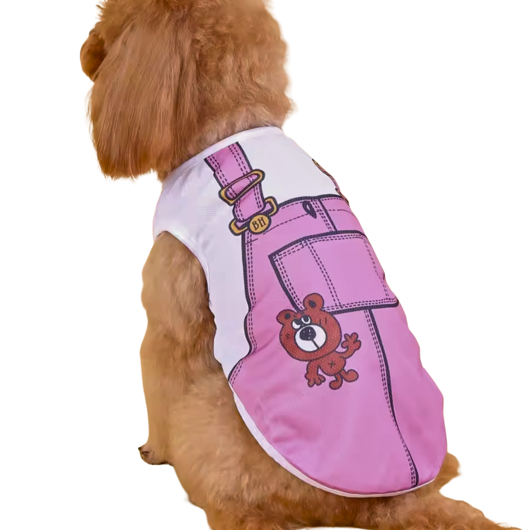 Hundeshirt „Rosa Latzhose mit Bärchen“