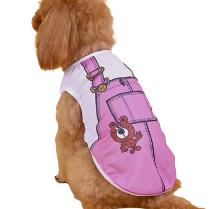 Hundeshirt „Rosa Latzhose mit Bärchen“