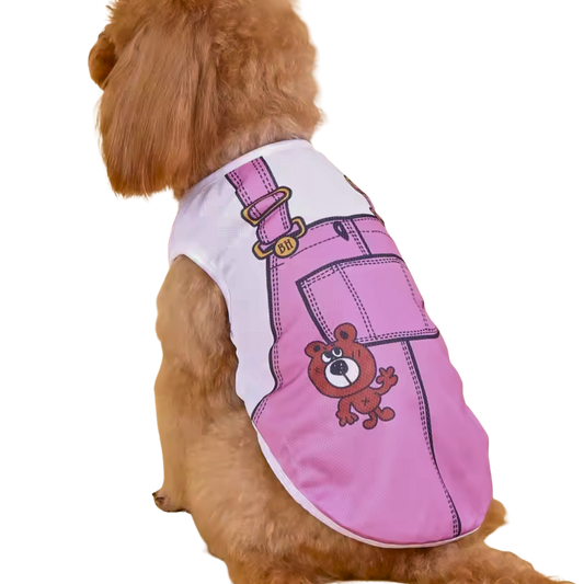 Hundeshirt „Rosa Latzhose mit Bärchen“